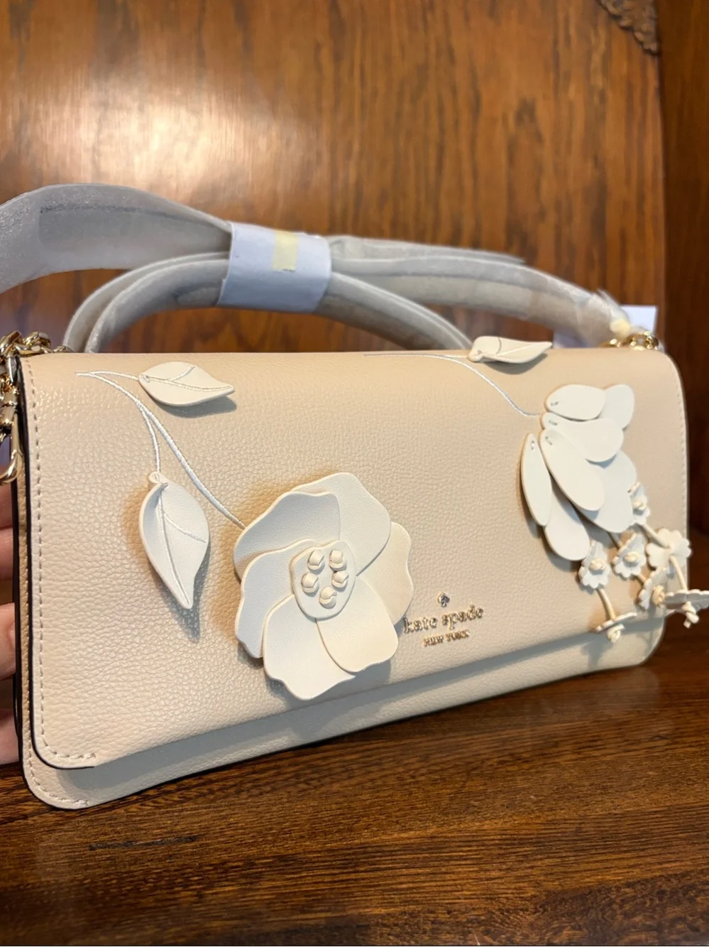 NWT-Kate Spade-SET-Ivy Floral Crossbody & Keyring Card Holder-Milk Glass-$558 - Picture 3 of 15